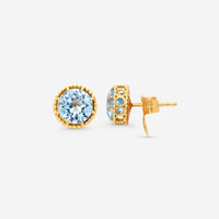 Nanis Notre Dame 18K Yellow Gold Blue Topaz Stud Earrings OA18 - 560 - THE SOLIST - Nanis