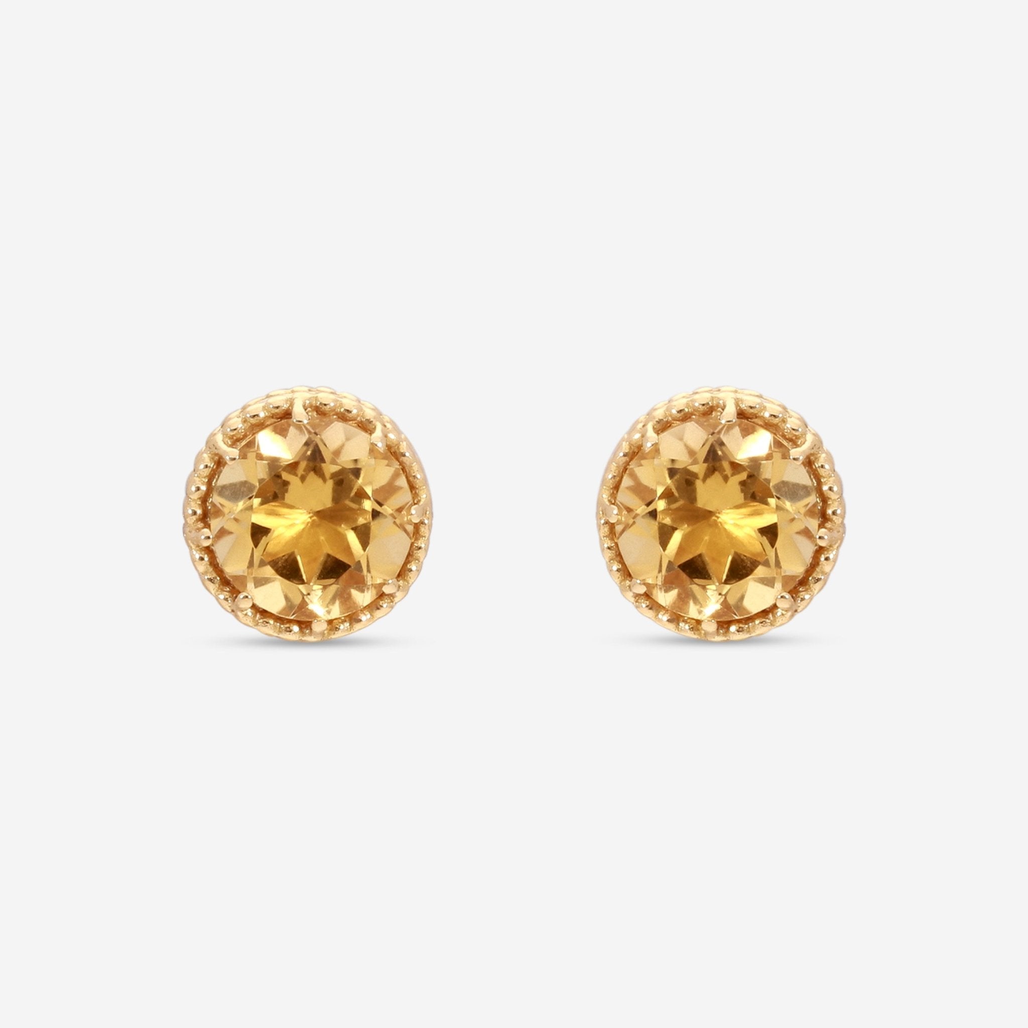 Nanis Notre Dame 18K Yellow Gold Citrine Stud Earrings OA25 - 560 - THE SOLIST - Nanis