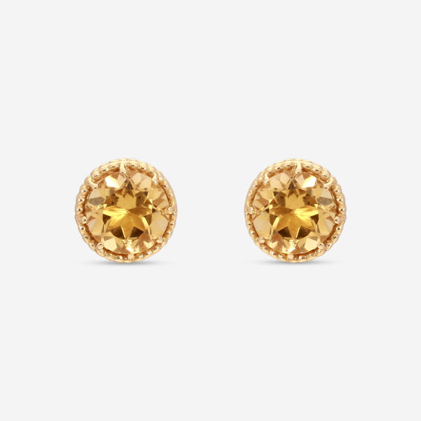 Nanis Notre Dame 18K Yellow Gold Citrine Stud Earrings OA25 - 560 - THE SOLIST - Nanis