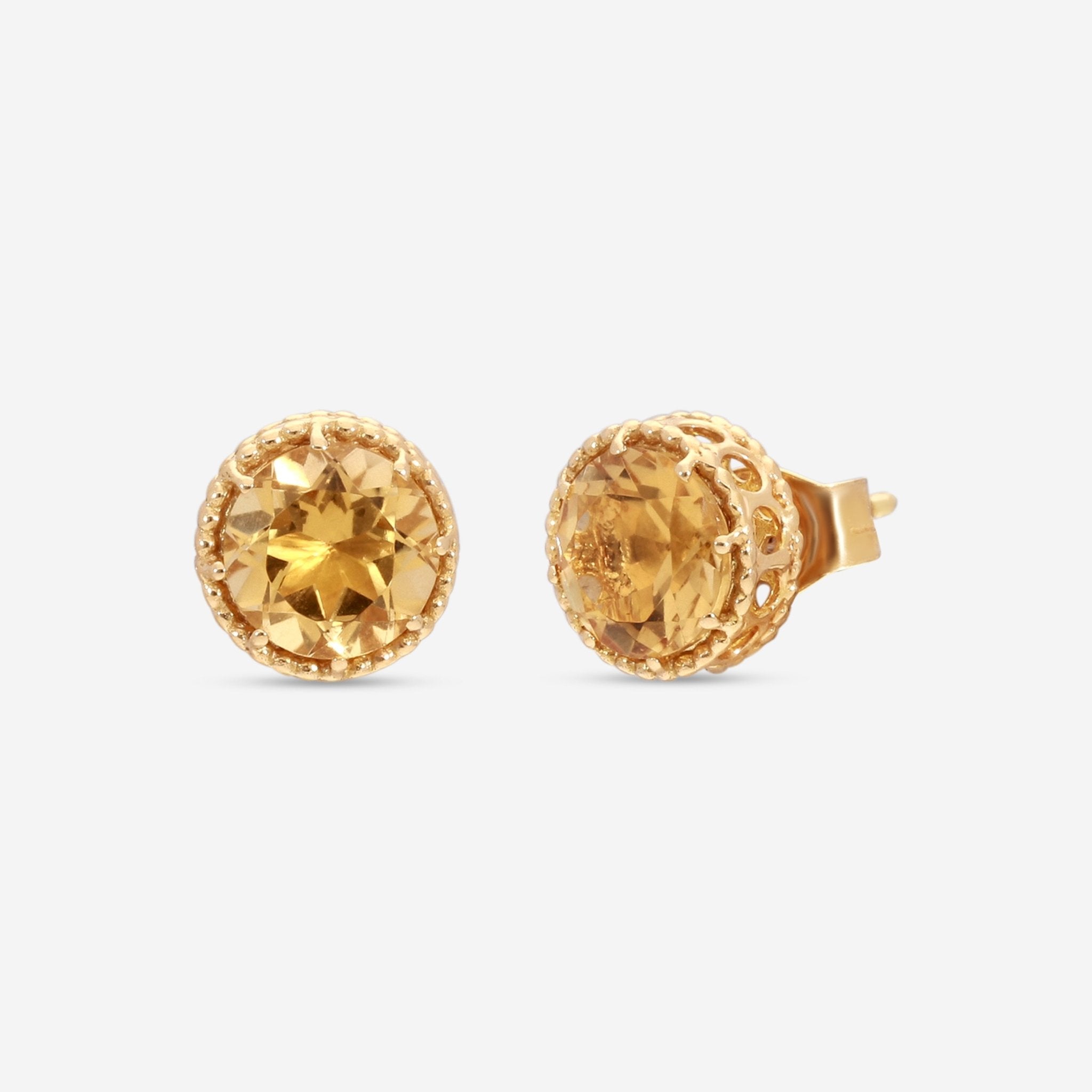 Nanis Notre Dame 18K Yellow Gold Citrine Stud Earrings OA25 - 560 - THE SOLIST - Nanis