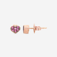 Nanis Q - Ori 18K Rose Gold Pink Sapphire Stud Earrings OS9 - 506 - THE SOLIST - Nanis