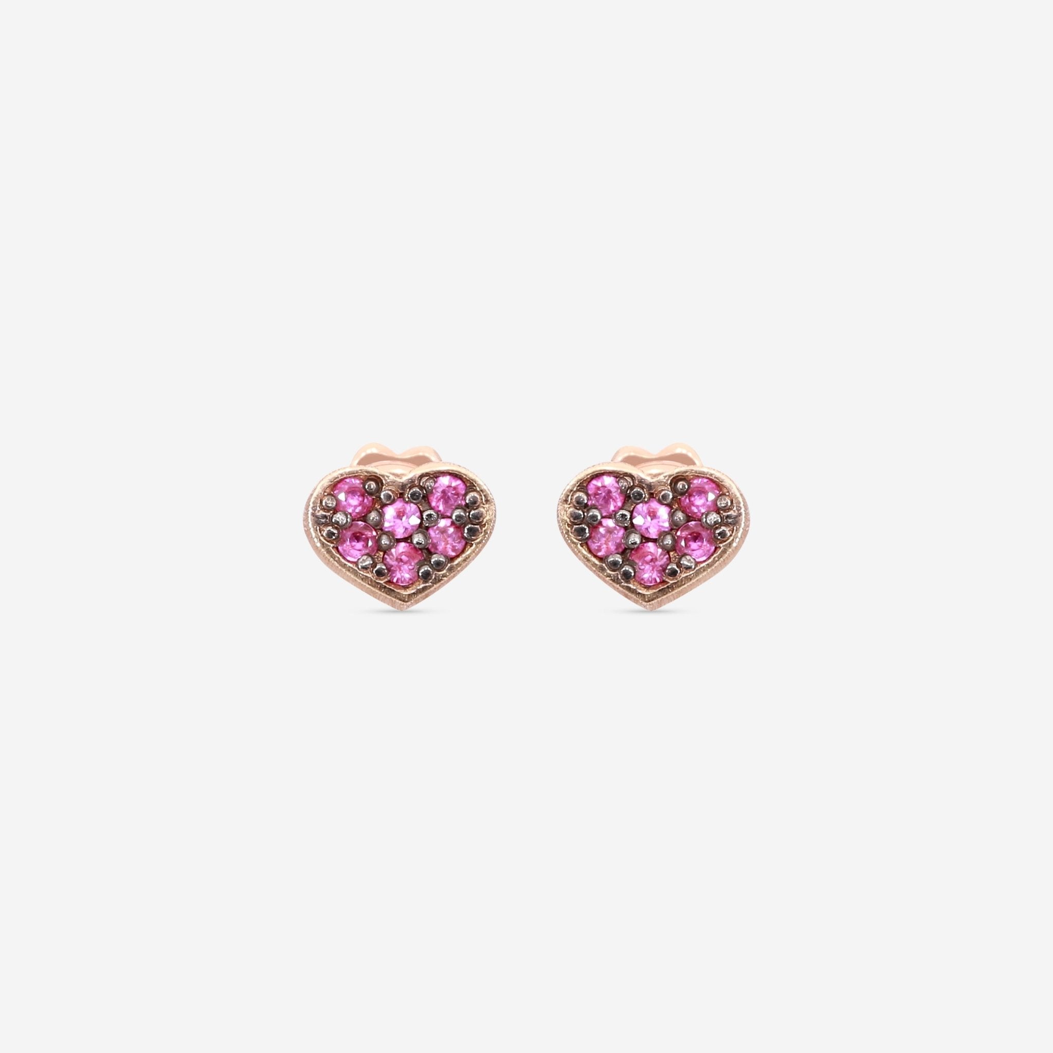 Nanis Q - Ori 18K Rose Gold Pink Sapphire Stud Earrings OS9 - 506 - THE SOLIST - Nanis