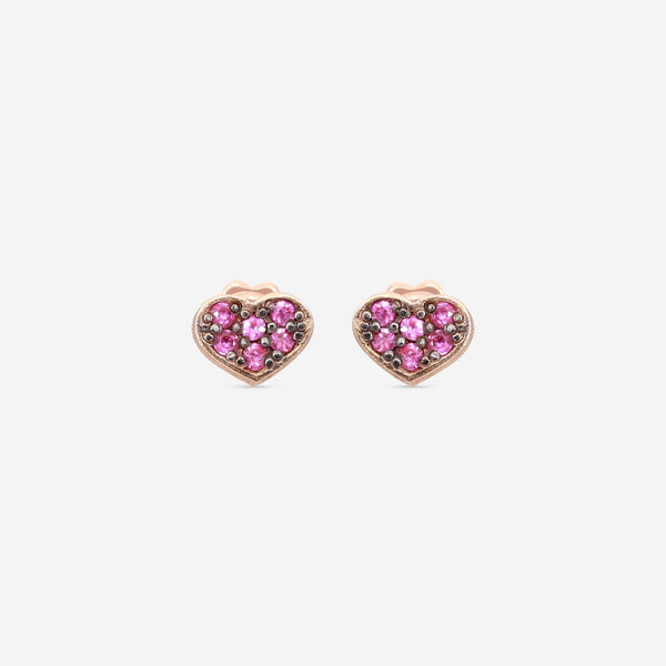 Nanis Q - Ori 18K Rose Gold Pink Sapphire Stud Earrings OS9 - 506 - THE SOLIST - Nanis