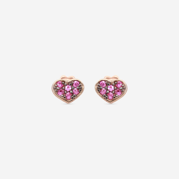 Nanis Q - Ori 18K Rose Gold Pink Sapphire Stud Earrings OS9 - 506 - THE SOLIST - Nanis