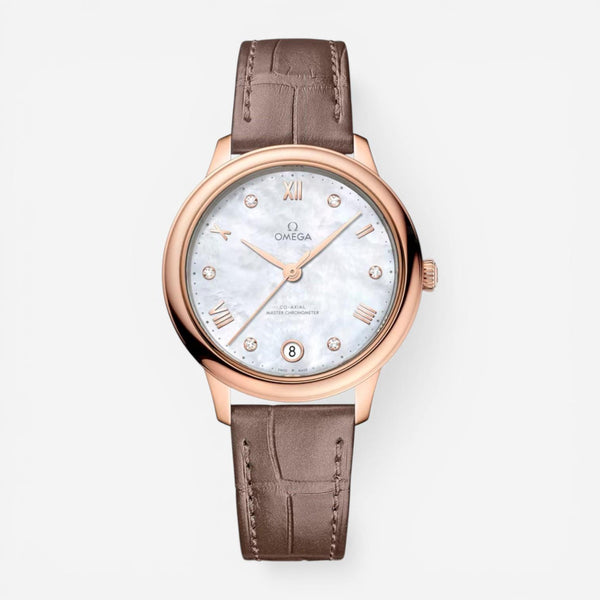 Omega De Ville Prestige 18K Rose Gold Diamond Automatic Ladies Watch 4