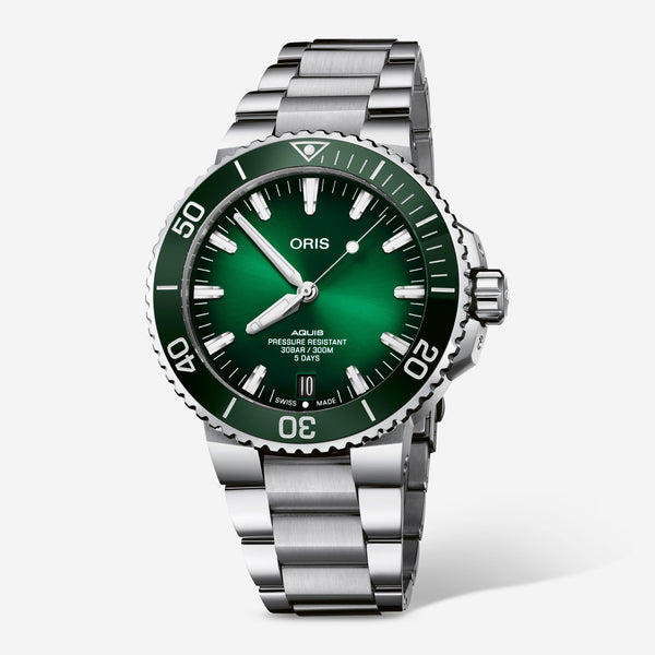 Oris Aquis Date Calibre 400 Green Dial Automatic Men's Watch 0140077634157 - 0782409PEB - THE SOLIST - Oris