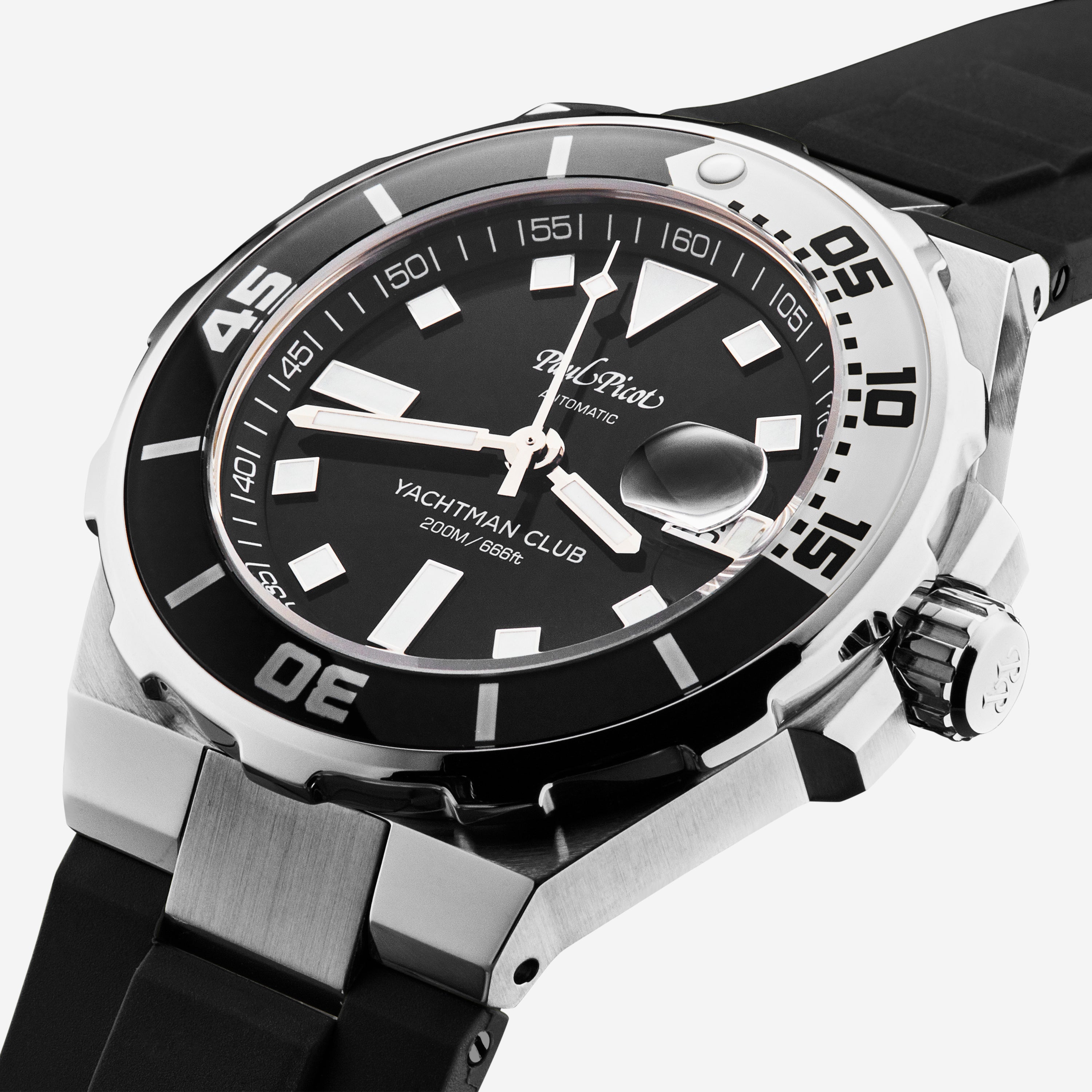 Paul Picot Yachtman Club Black Dial Men's Automatic Watch P1251NBL.SG.3614CM001 - THE SOLIST
