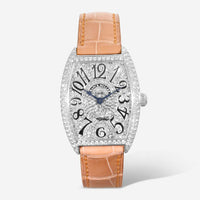 Franck Muller Cintree Curvex Sunset 18K White Gold Manual Wind Ladies Watch 7500