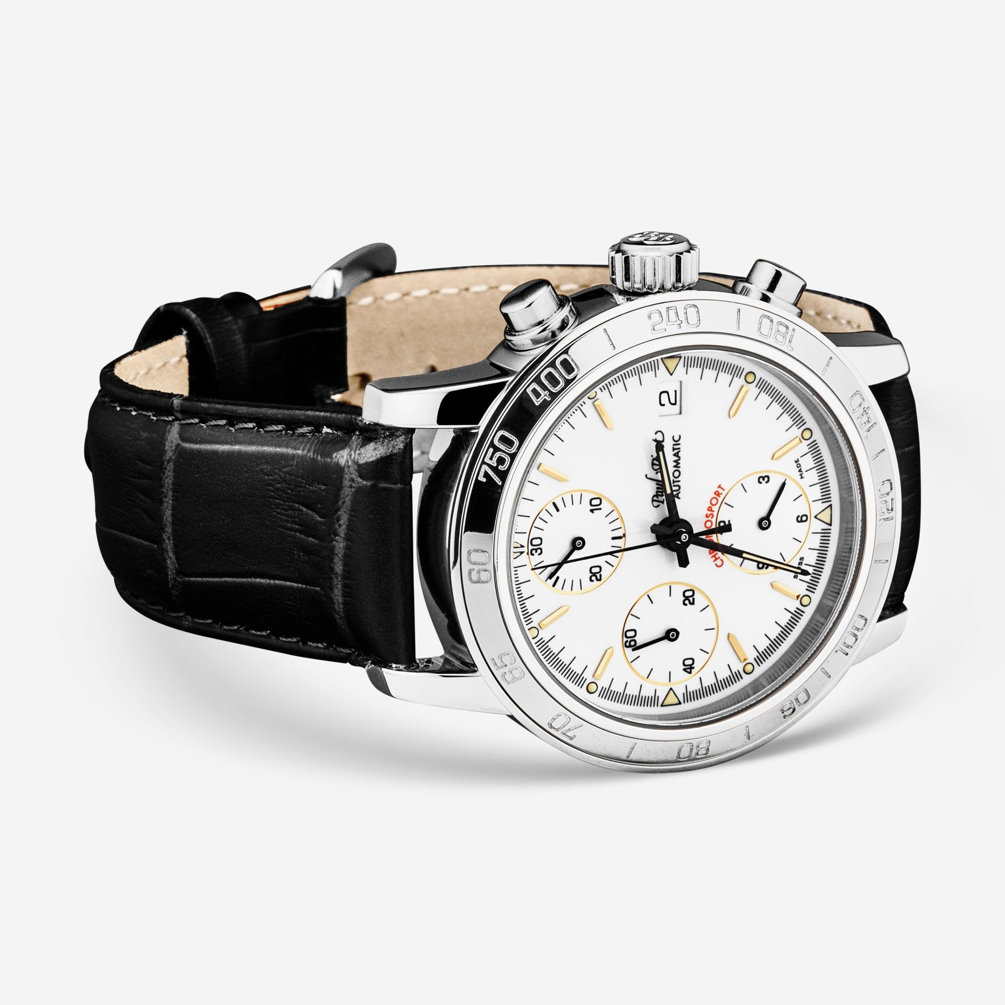 Paul Picot Chronosport Chronograph White Dial Men's Automatic Watch P7033.20.112 - THE SOLIST - Paul Picot