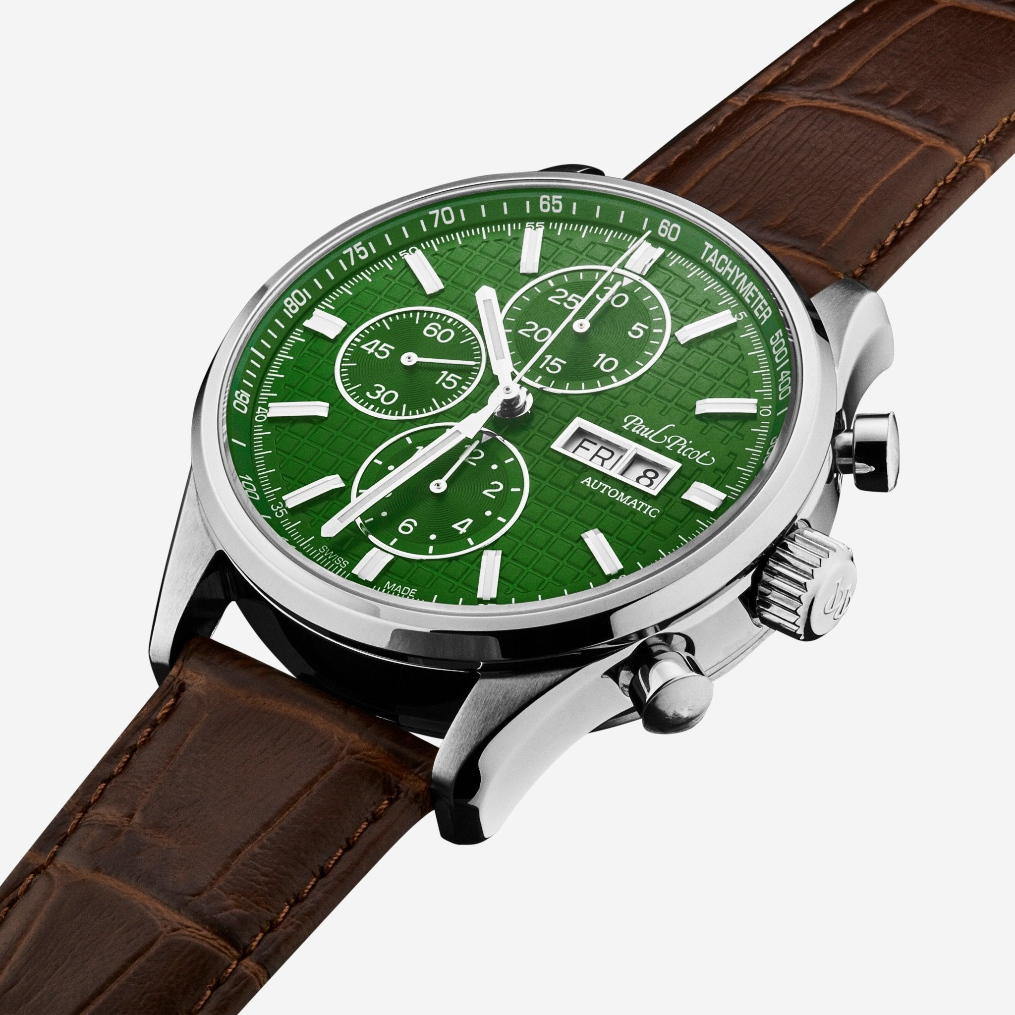 Paul Picot Gentleman Blazer Chronograph Green Dial Men's Automatic Watch P4309.SG.1021.6614 - THE SOLIST - Paul Picot