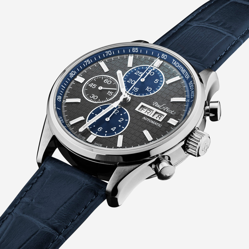 Paul Picot Gentleman Blazer Chronograph Grey Dial Men's Automatic Watch P4309.SG.1131.8614 - THE SOLIST - Paul Picot