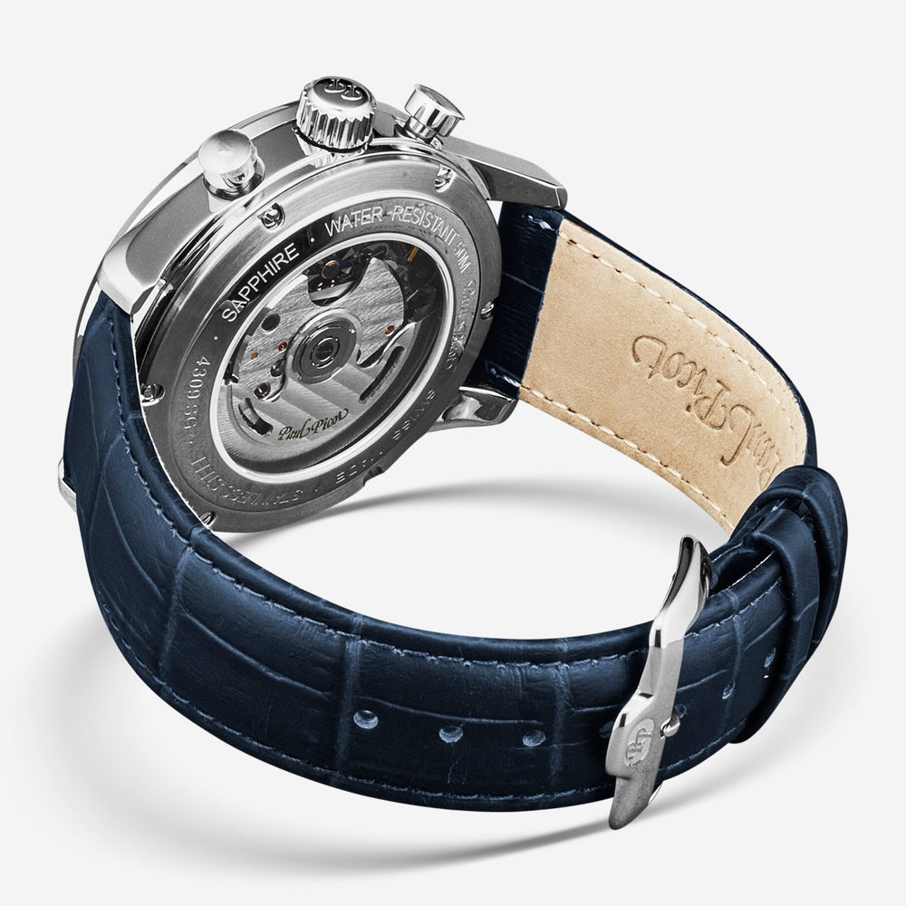 Paul Picot Gentleman Blazer Chronograph Grey Dial Men's Automatic Watch P4309.SG.1131.8614 - THE SOLIST - Paul Picot