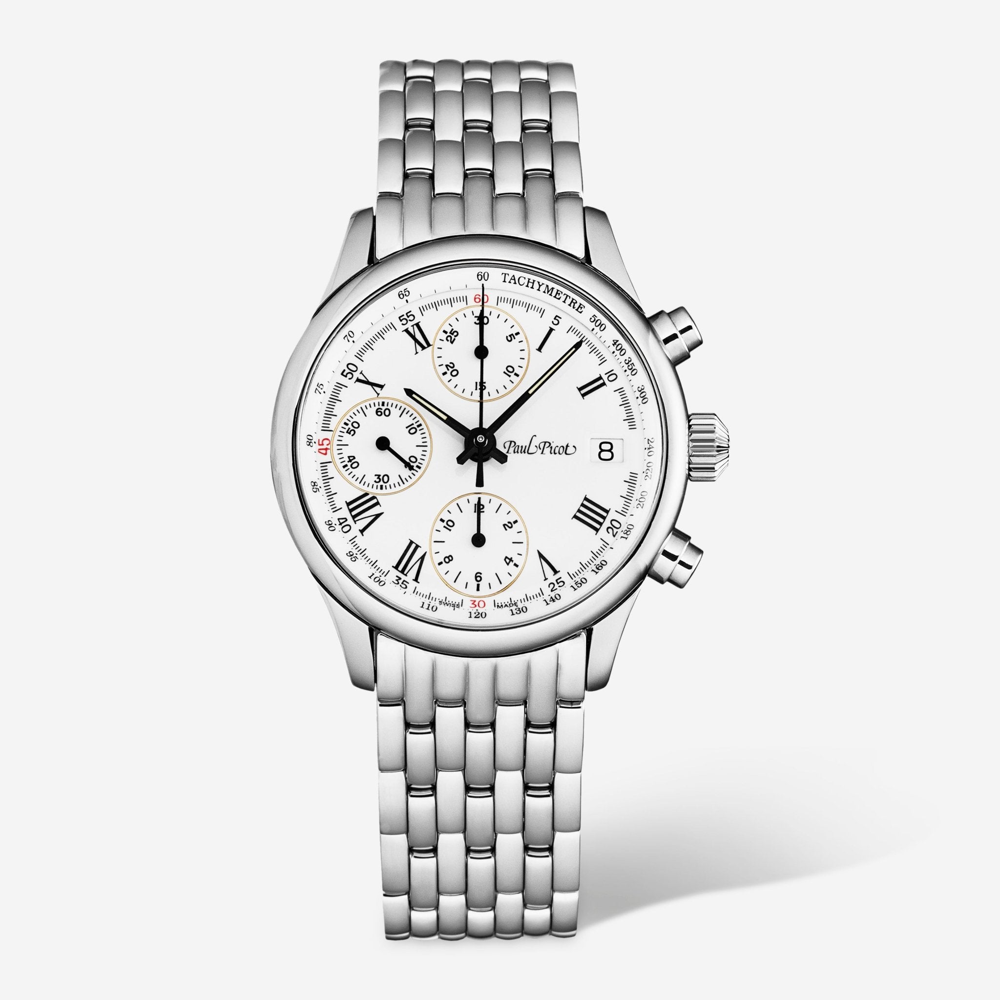 Paul Picot Telemark Chronograph White Dial Stainless Steel Men's Automatic Watch P4102.20.113/B - THE SOLIST - Paul Picot