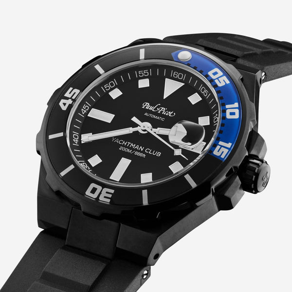 Paul Picot Yachtman Club Black Dial Black Rubber Strap Men's Automatic Watch P1251N.NB.3614CM001 - THE SOLIST - Paul Picot