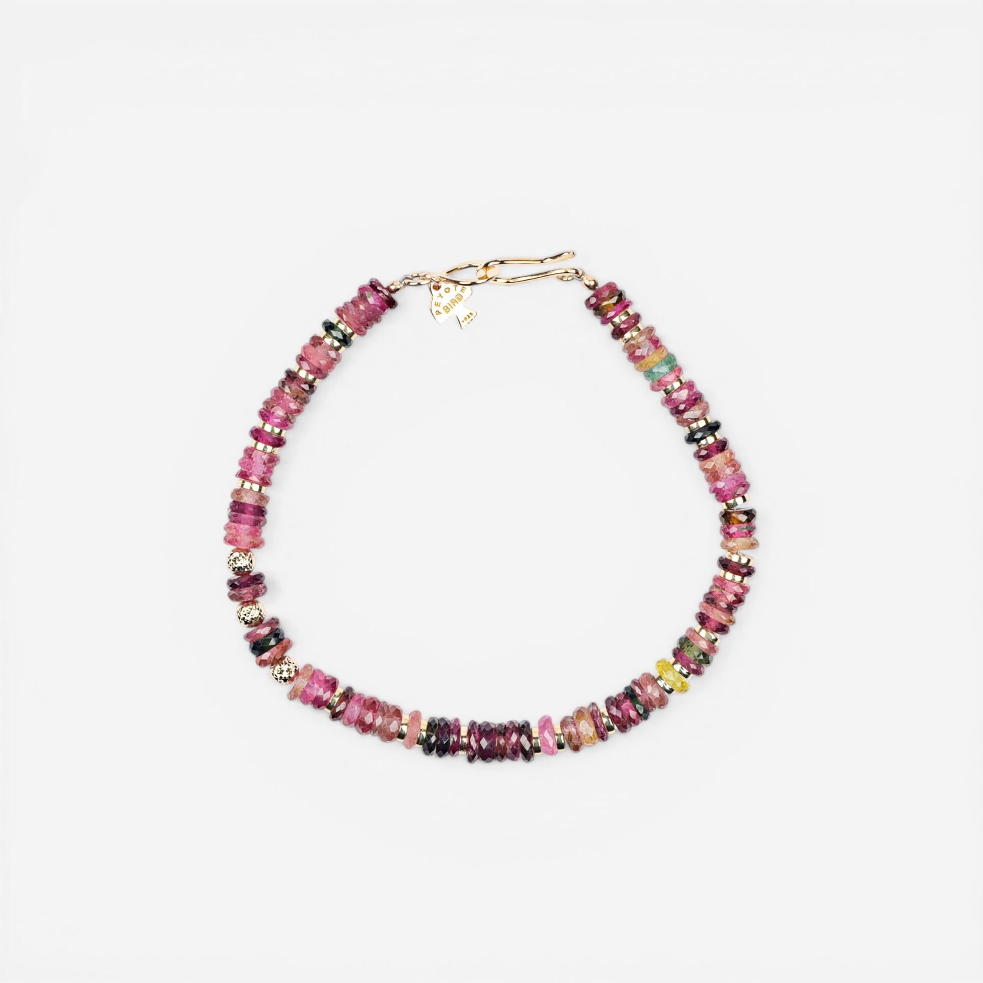 Peyote Bird Designs Agape 14K Yellow Gold Mixed Tourmaline Bracelet PB23B51