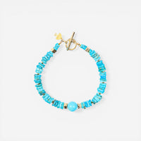 Peyote Bird Designs Concordia 14K Yellow Gold Turquoise & Pyrite Bracelet PB23B5