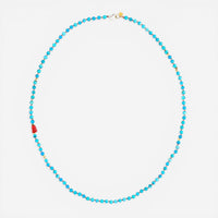 Peyote Bird Designs Ritual 14K Yellow Gold Turquoise & Coral Necklace PB23N42