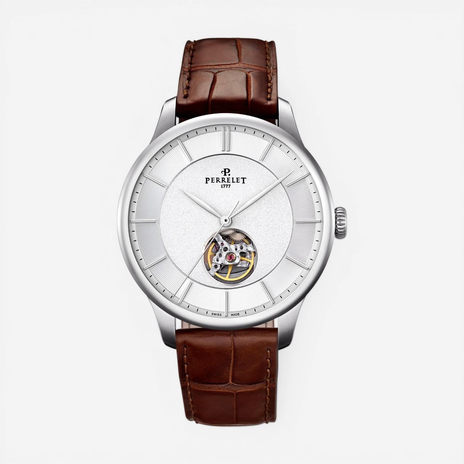 Perrelet First Class Open Heart Stainless Steel Automatic Men's Watch A1087/6