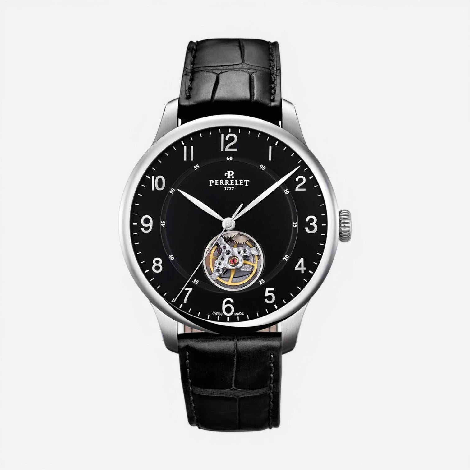Perrelet First Class Open Heart Stainless Steel Automatic Men's Watch A1087/8