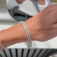 Diana M. Jewels 14K White Gold Diamond Flexible Bangle Bracelet BDB277