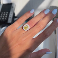 Diana M. Jewels Platinum & 18K Yellow Gold Diamond Engagement Ring Sz. 6 RAD131