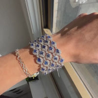 Diana M. Jewels 18K White Gold Sapphire & Diamond Multi-Strand Bracelet DBR2641