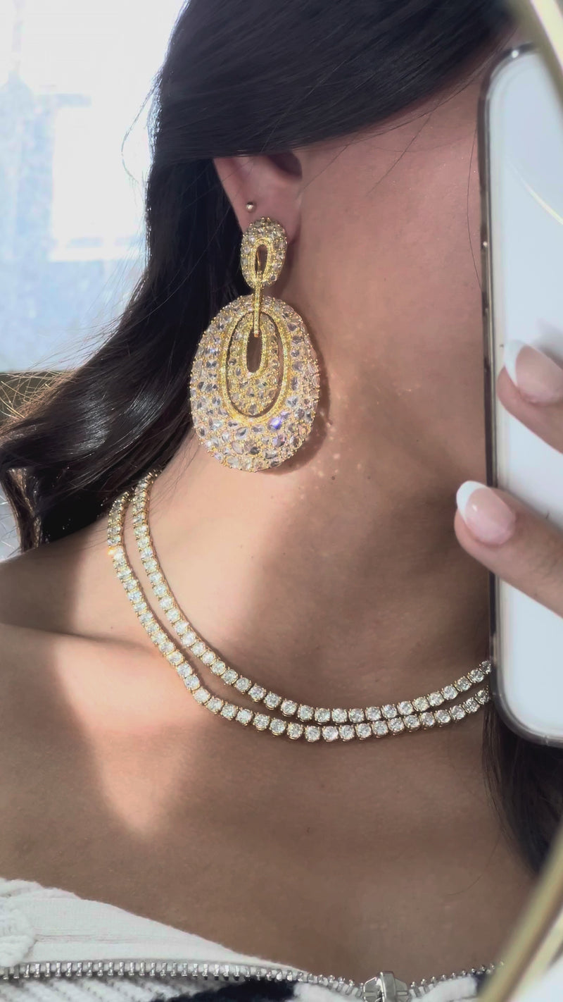 Diana M. Jewels 18K Rose Gold Diamond Chandelier Earrings DEA2415