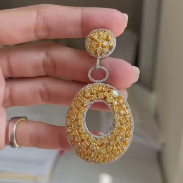 Diana M. Jewels 18K White & Yellow Gold Diamond Openwork Earrings E87968YD-1