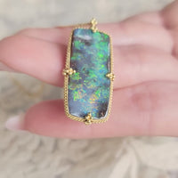 Amáli One of a Kind 18K Yellow Gold Boulder Opal Pendant Necklace N-3142-BOP