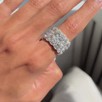 Diana M. Jewels Platinum Diamond Two-Row Eternity Band Ring Sz. 6.5 WB4733