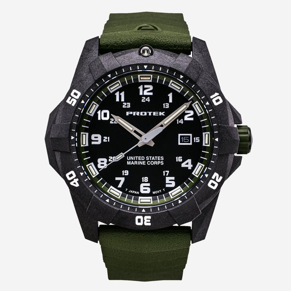 ProTek Carbon USMC Dive 42mm Quartz Men's Watch PT1015G - THE SOLIST - ProTek