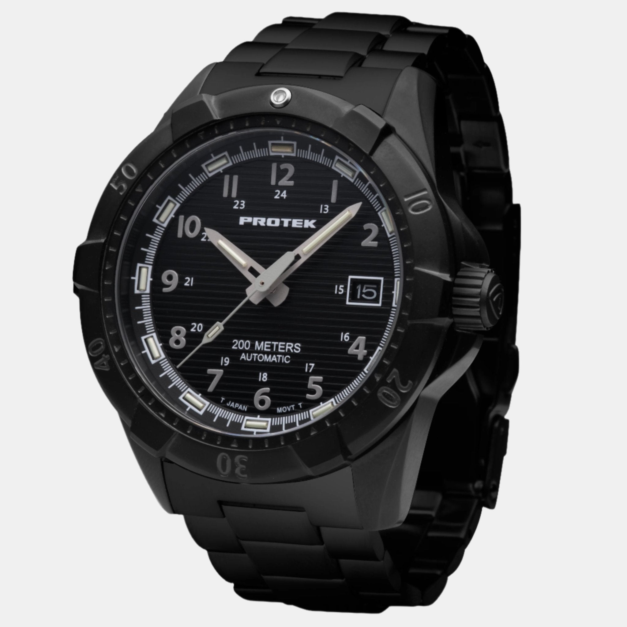 ProTek Steel Dive Black PVD Stainless Steel Automatic Men's Watch PT2202BR - THE SOLIST - ProTek