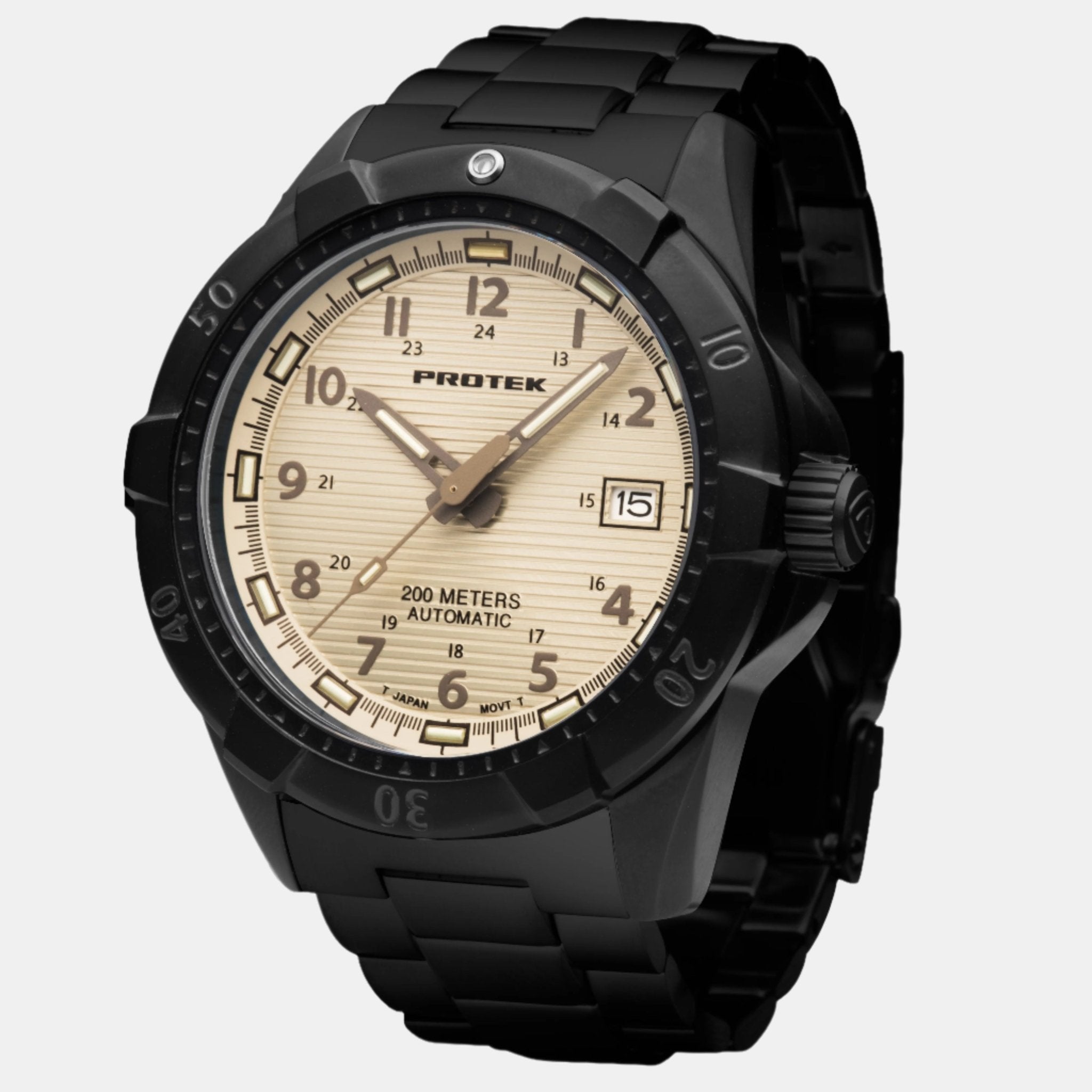 ProTek Steel Dive Black PVD Stainless Steel Automatic Men's Watch PT2217BR - THE SOLIST - ProTek