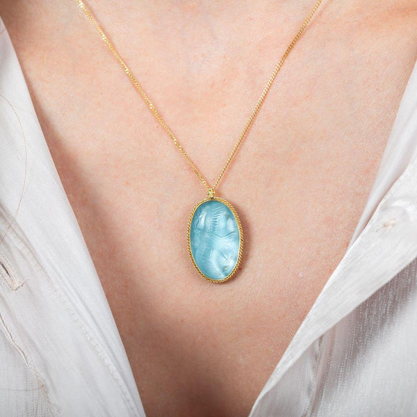 Amáli One of a Kind 18K Yellow Gold Aquamarine Pendant Necklace N-3547-AQ