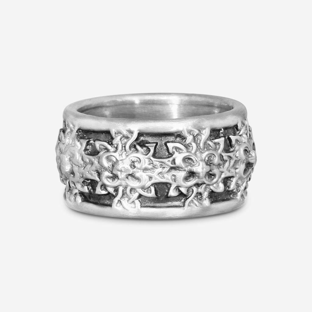 Armenta Romero Sterling Silver Woven Scroll Wide Band Ring Sz. 10 05052