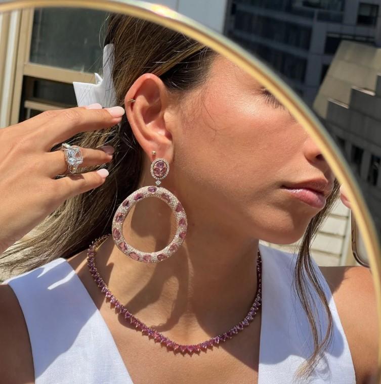 Diana M. Jewels 18K Rose Gold Sapphire & Diamond Drop Earrings R15156-133