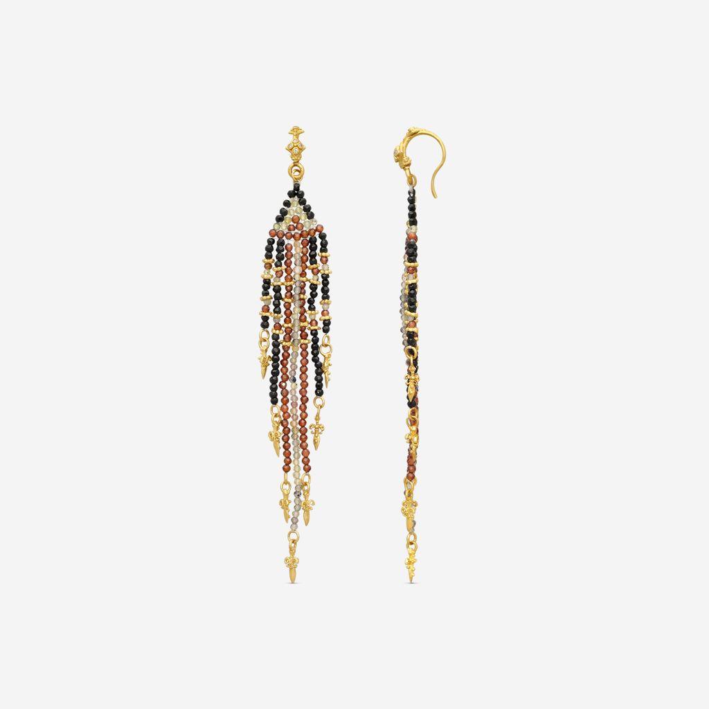 Armenta Feather 18K Yellow Gold Multi-Gemstone Drop Earrings 20024