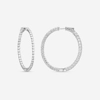 Ina Mar 14K White Gold Diamond Oval Hoop Earrings E1136E-FW-400F - THE SOLIST