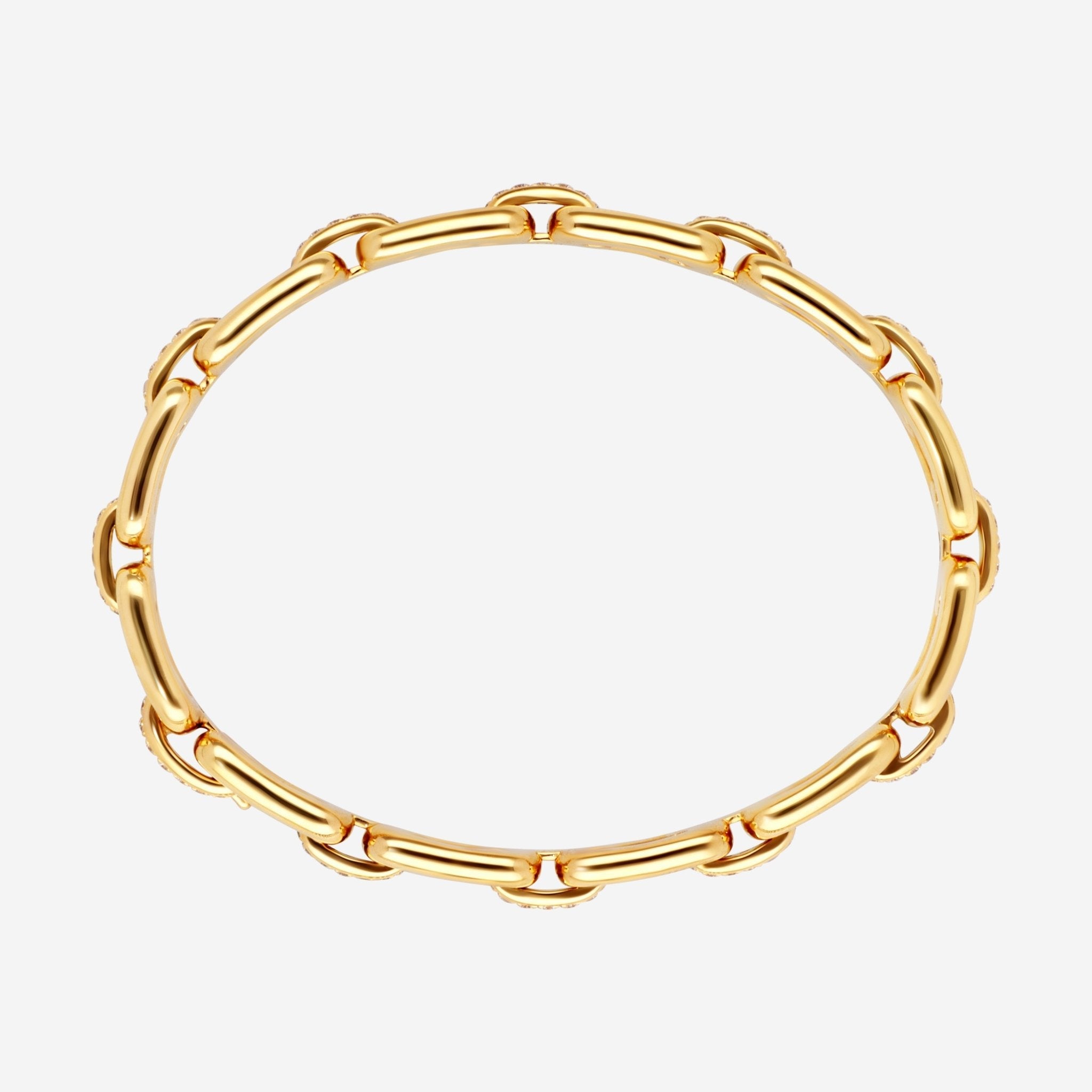 Ralph Lauren 18K Rose Gold Diamond 1.10ct.twd. Chunky Chain Bangle Bracelet RLR4123520 - THE SOLIST - Ralph Lauren