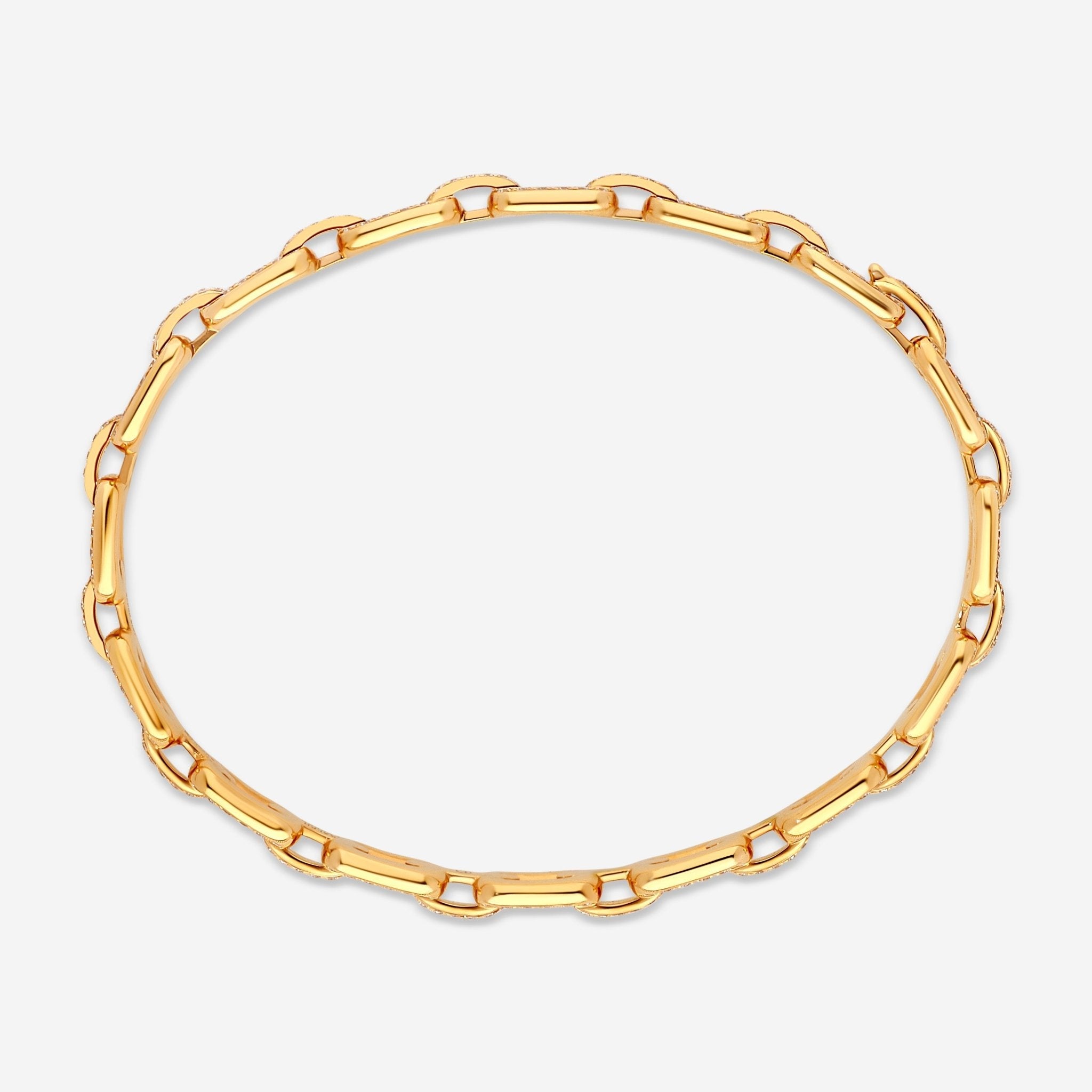 Ralph Lauren 18K Rose Gold Diamond 2.00ct.twd. Chunky Chain Small Bangle Bracelet RLR4122930 - THE SOLIST - Ralph Lauren