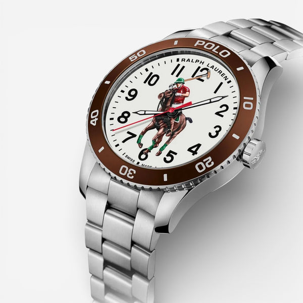 Ralph Lauren Polo Pony Player Automatic Stainless Steel Men's Watch 472836829006
