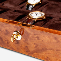 Rapport Heritage Brown Walnut Wood Ten Watch Box L275 - THE SOLIST - Rapport