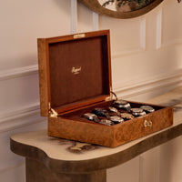 Rapport Heritage Brown Walnut Wood Ten Watch Box L275 - THE SOLIST - Rapport