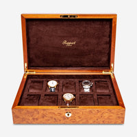 Rapport Heritage Brown Walnut Wood Ten Watch Box L275 - THE SOLIST - Rapport