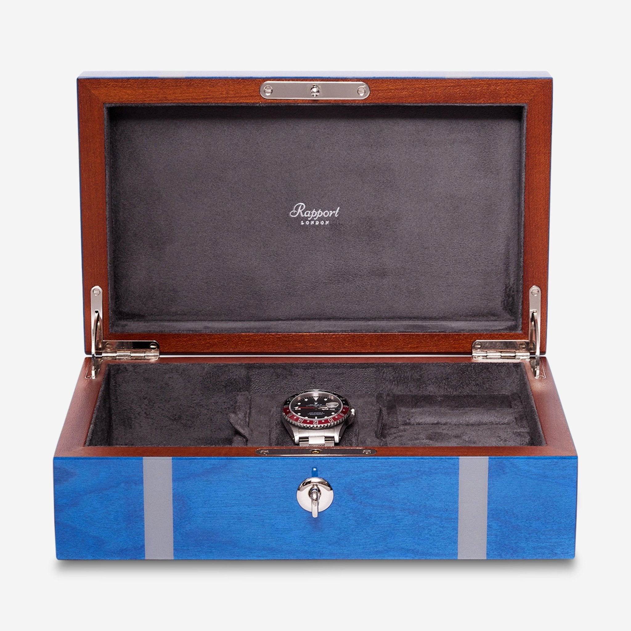 Rapport London Carnaby Blue Lacquered Watch and Jewellery Box J166 - THE SOLIST - Rapport