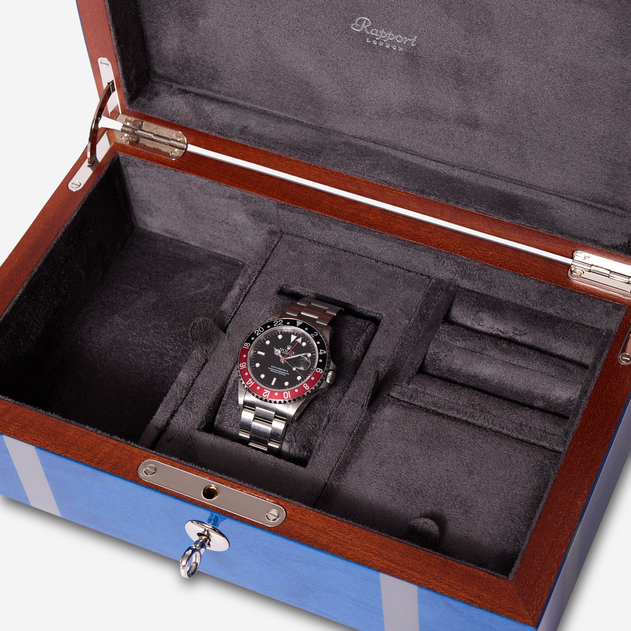 Rapport London Carnaby Blue Lacquered Watch and Jewellery Box J166 - THE SOLIST - Rapport