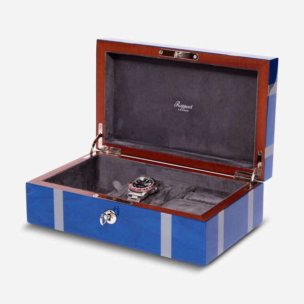 Rapport London Carnaby Blue Lacquered Watch and Jewellery Box J166 - THE SOLIST - Rapport