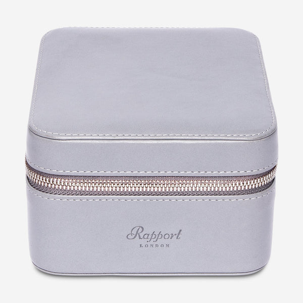 Rapport London Hyde Park Navy Grey Smooth Leather Two Watch Zip Case D264 - THE SOLIST - Rapport
