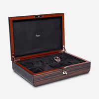 Rapport London Mayfair Macassar Wood And Leather Ten Watch Box L277 - THE SOLIST - Rapport