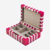 Rapport London Maze Dark Pink & Grey Premium Leather Jewellery Box J143 - THE SOLIST - Rapport